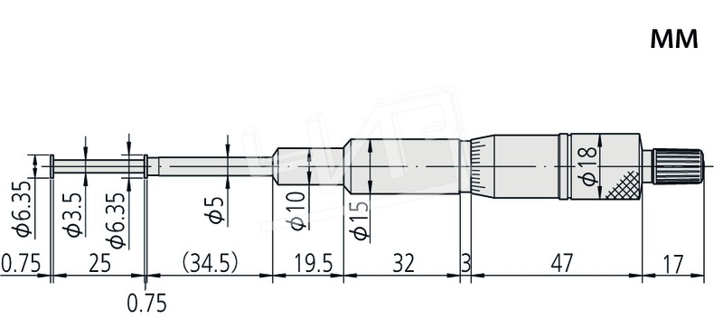 Микрометр канавочный- 25 0,01 146-122 Mitutoyo